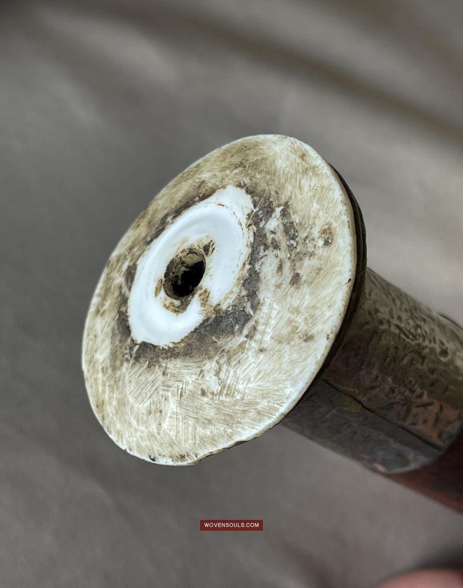 1785 Large Antique Tibetan Buddhist Prayer Wheel-WOVENSOULS Antique Textiles & Art Gallery