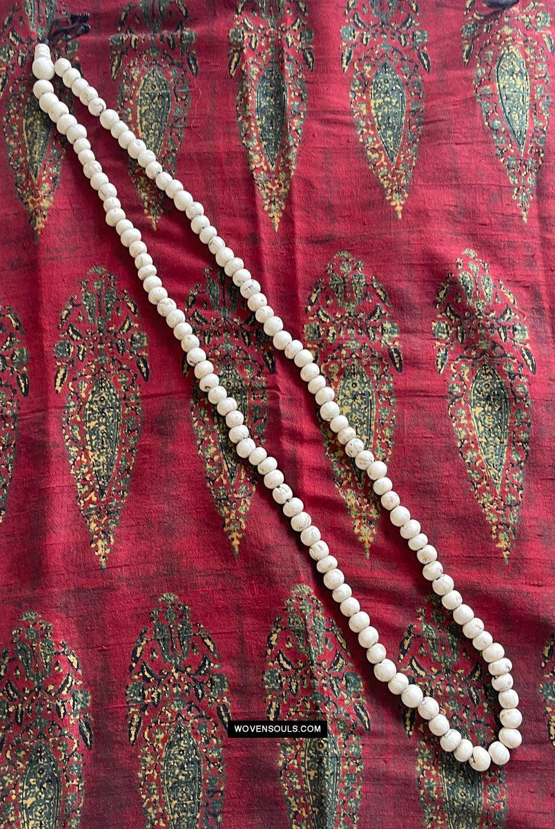 1786 Antique Tibetan Buddhist Mountain Coral Prayer Beads-WOVENSOULS Antique Textiles & Art Gallery