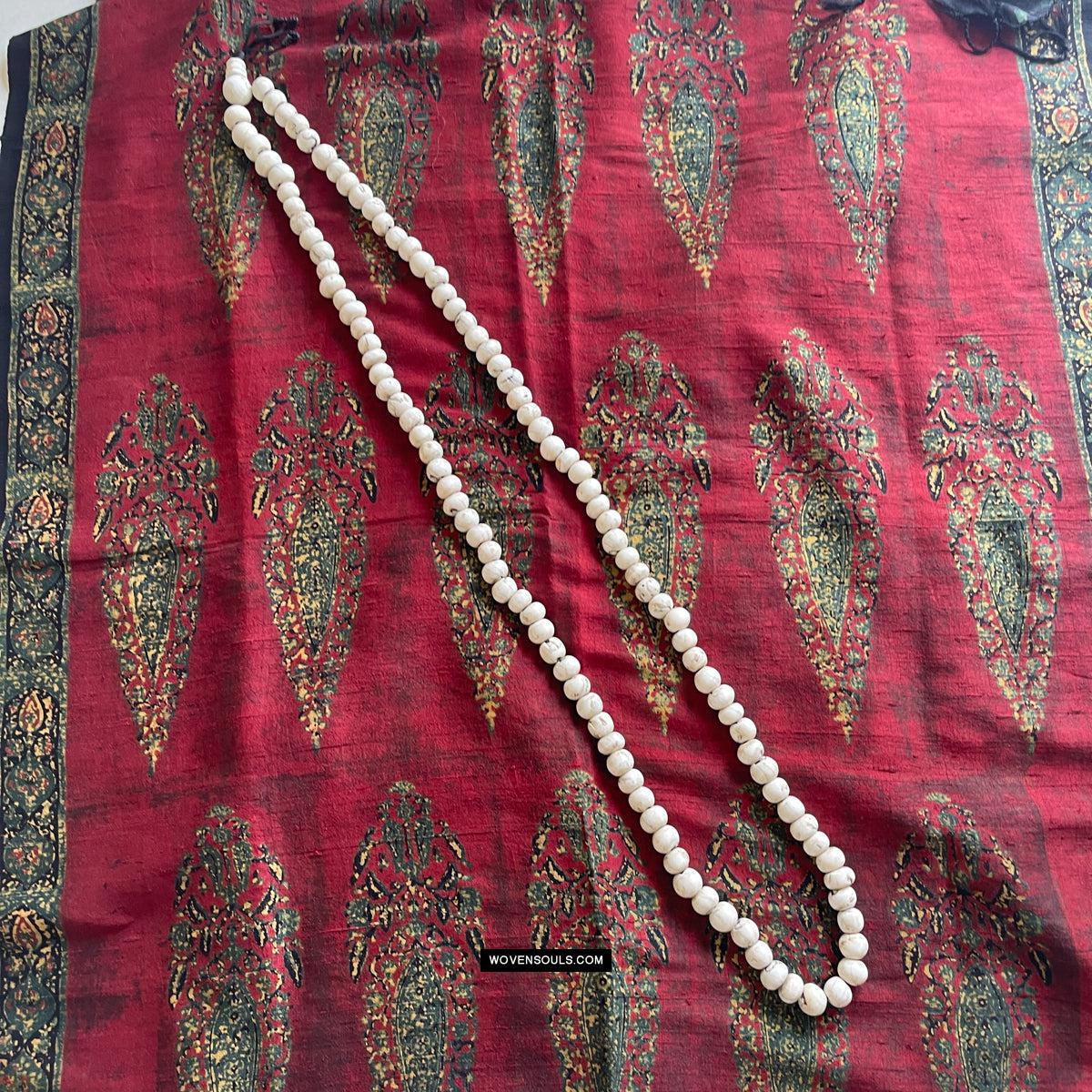 1786 Antique Tibetan Buddhist Mountain Coral Prayer Beads-WOVENSOULS Antique Textiles & Art Gallery