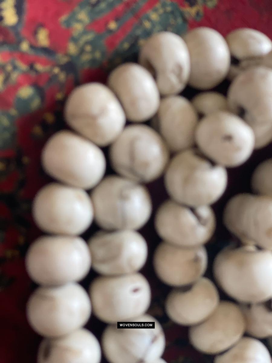 1786 Antique Tibetan Buddhist Mountain Coral Prayer Beads-WOVENSOULS Antique Textiles & Art Gallery