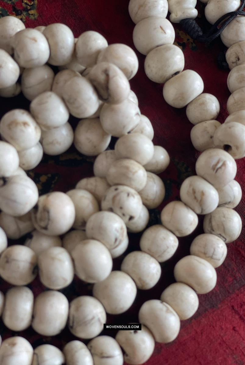 1786 Antique Tibetan Buddhist Mountain Coral Prayer Beads-WOVENSOULS Antique Textiles & Art Gallery