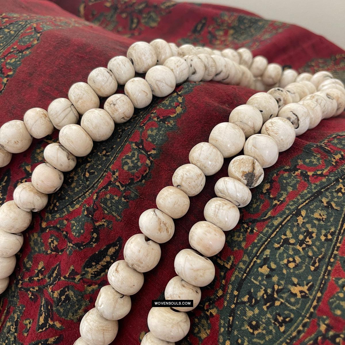 1786 Antique Tibetan Buddhist Mountain Coral Prayer Beads-WOVENSOULS Antique Textiles & Art Gallery