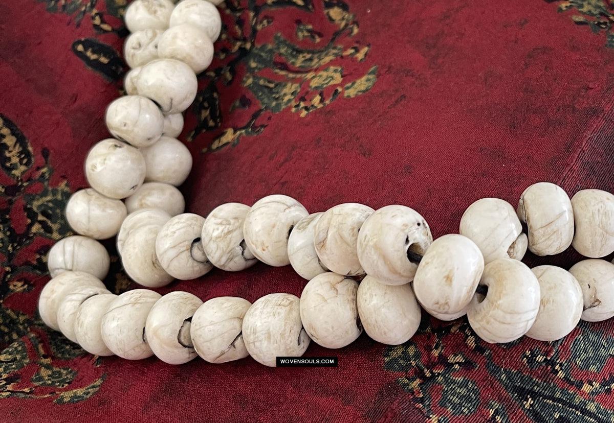 1786 Antique Tibetan Buddhist Mountain Coral Prayer Beads-WOVENSOULS Antique Textiles & Art Gallery