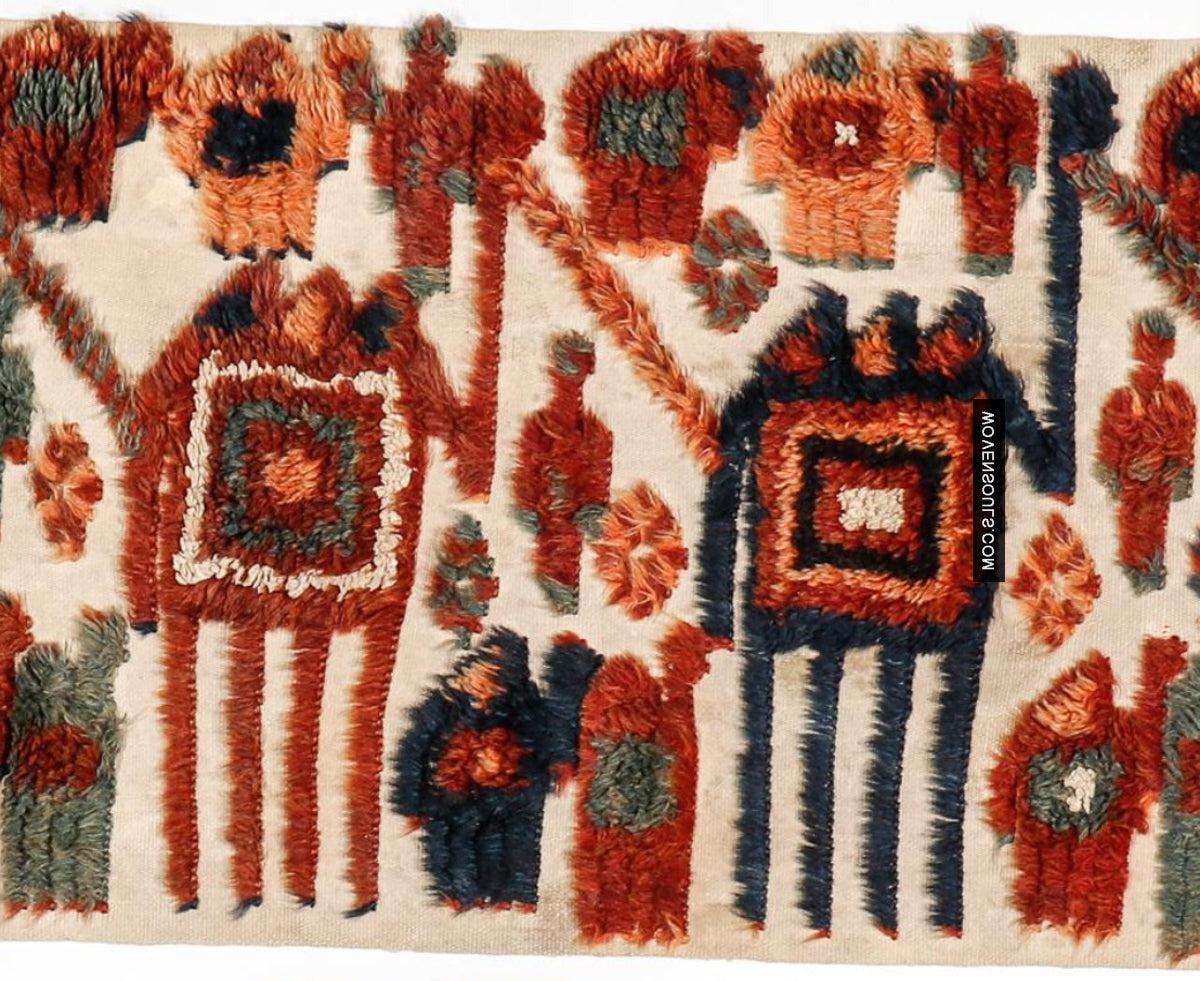 1798 Antique Tend Band with Pile Weaving with Humans and Camels - Antique Interior Decor