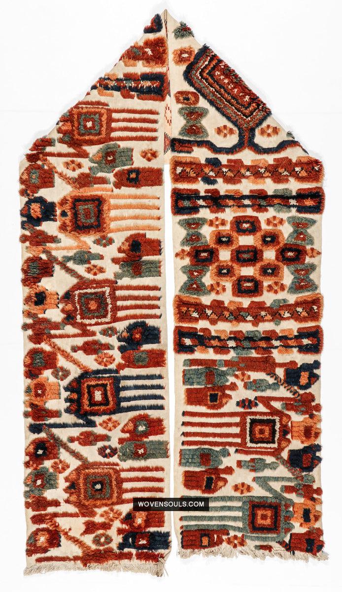 1798 Antique Tend Band with Pile Weaving with Humans and Camels - Antique Interior Decor