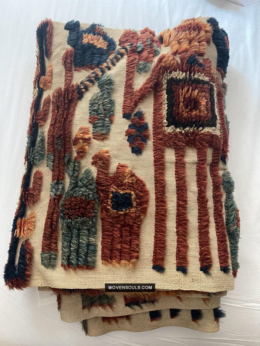 1798 Antique Tend Band with Pile Weaving with Humans and Camels - Antique Interior Decor