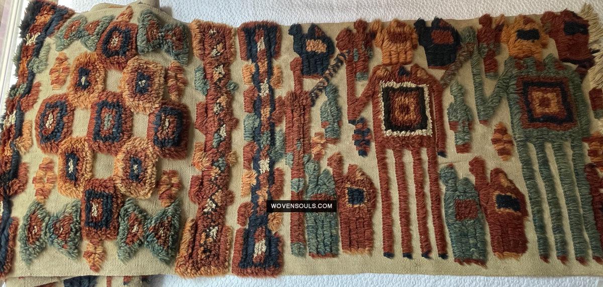 1798 Antique Tend Band with Pile Weaving with Humans and Camels - Antique Interior Decor