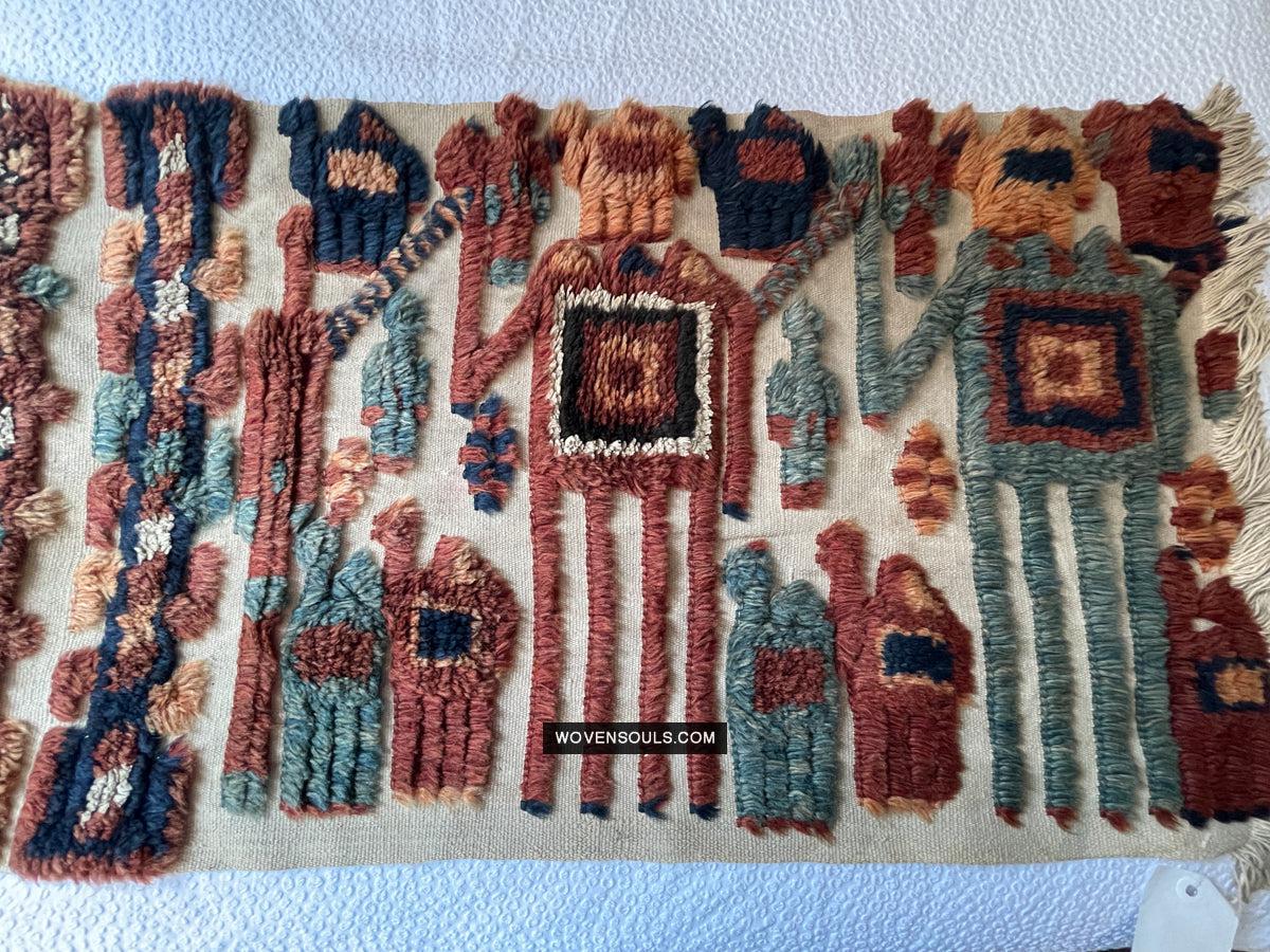 1798 Antique Tend Band with Pile Weaving with Humans and Camels - Antique Interior Decor