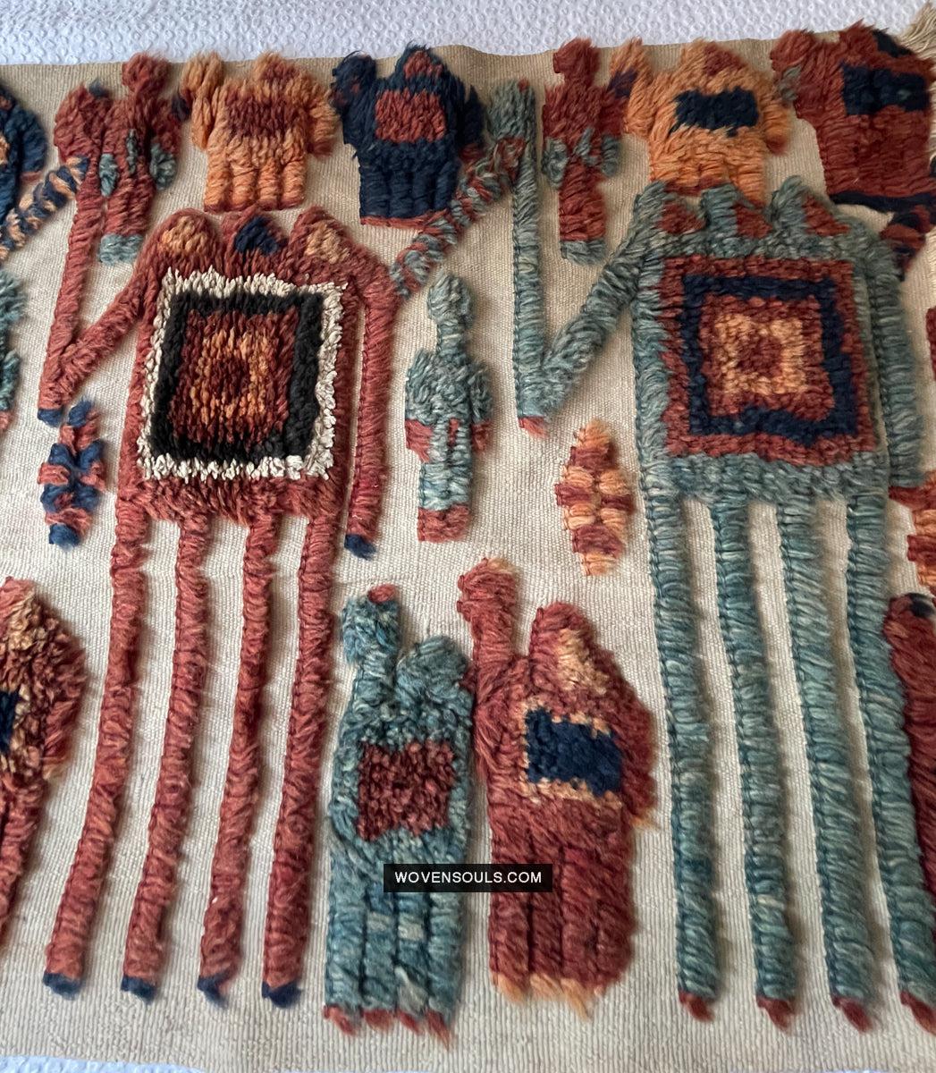 1798 Antique Tend Band with Pile Weaving with Humans and Camels - Antique Interior Decor