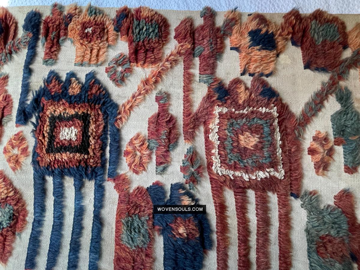 1798 Antique Tend Band with Pile Weaving with Humans and Camels - Antique Interior Decor