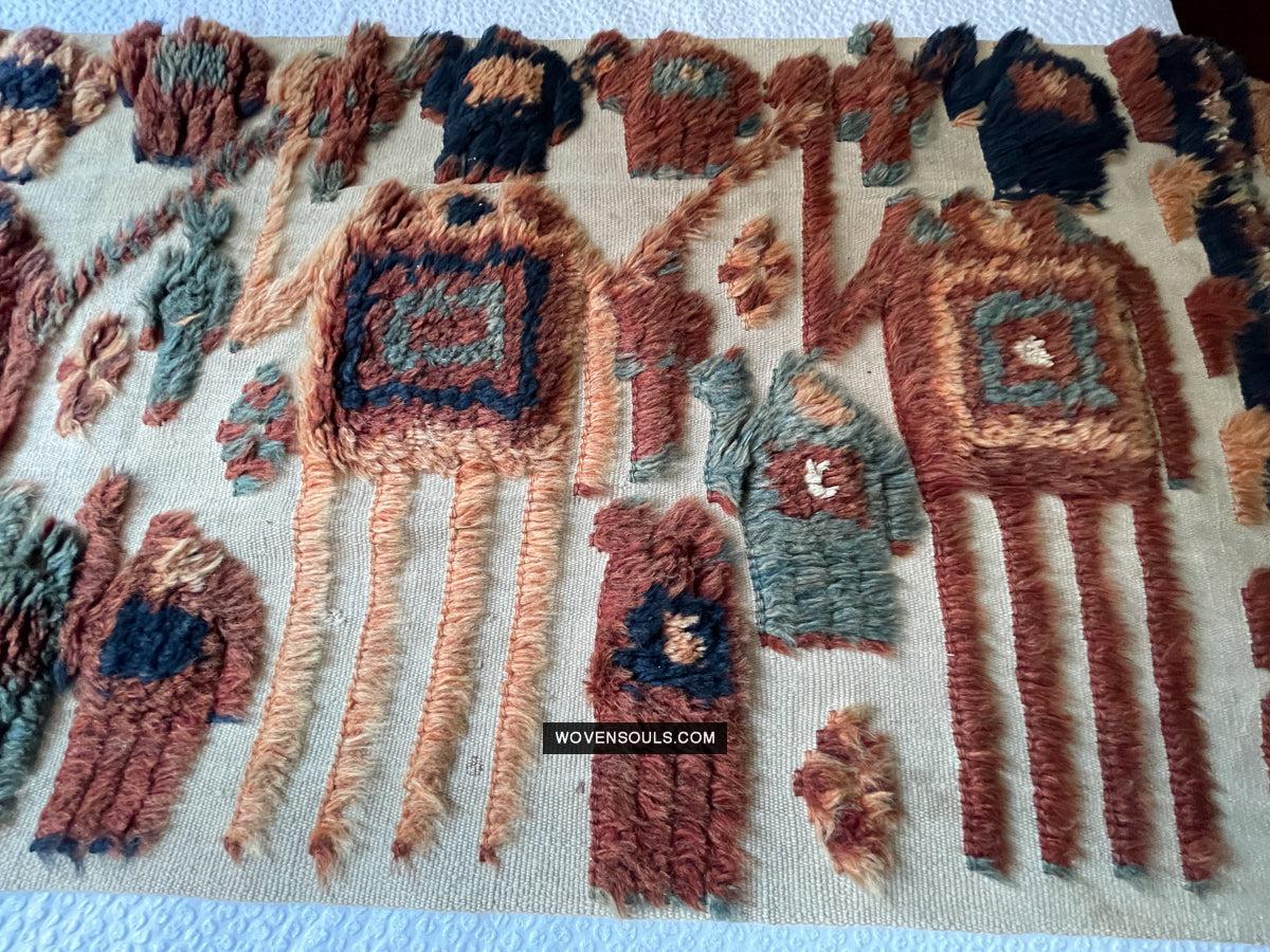 1798 Antique Tend Band with Pile Weaving with Humans and Camels - Antique Interior Decor