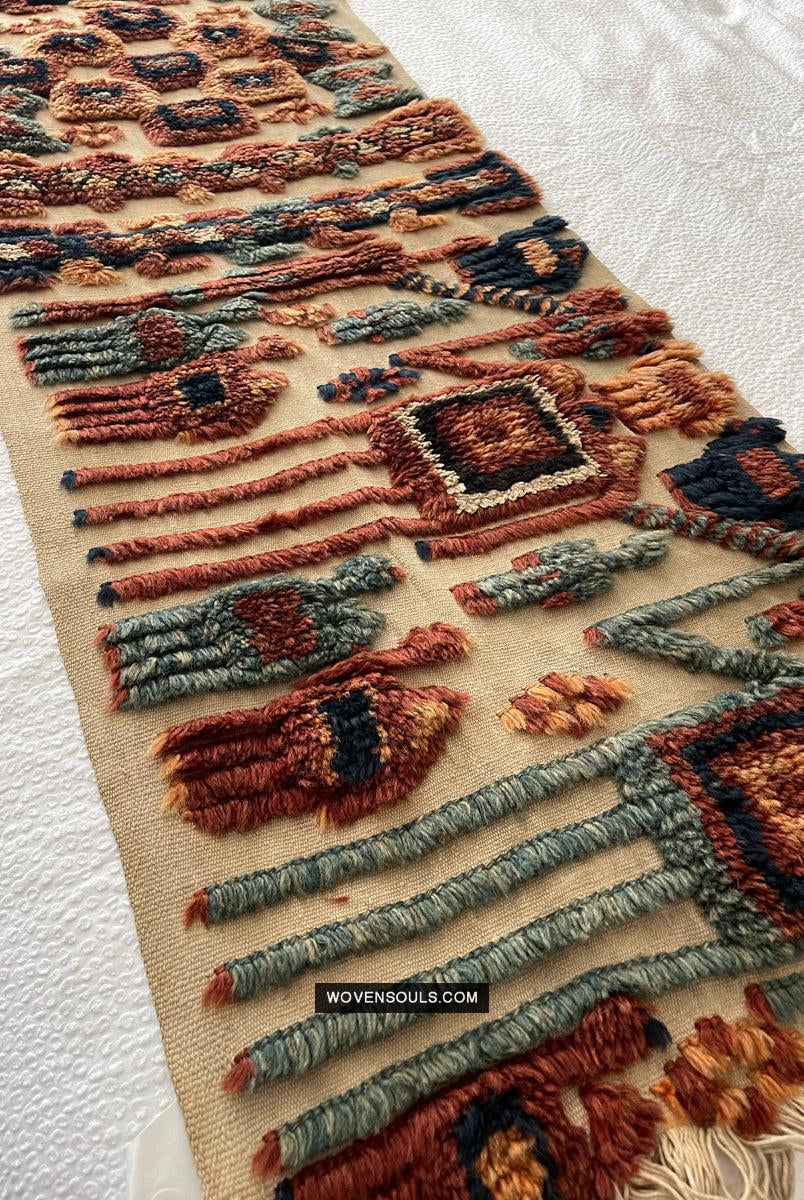 1798 Antique Tend Band with Pile Weaving with Humans and Camels - Antique Interior Decor