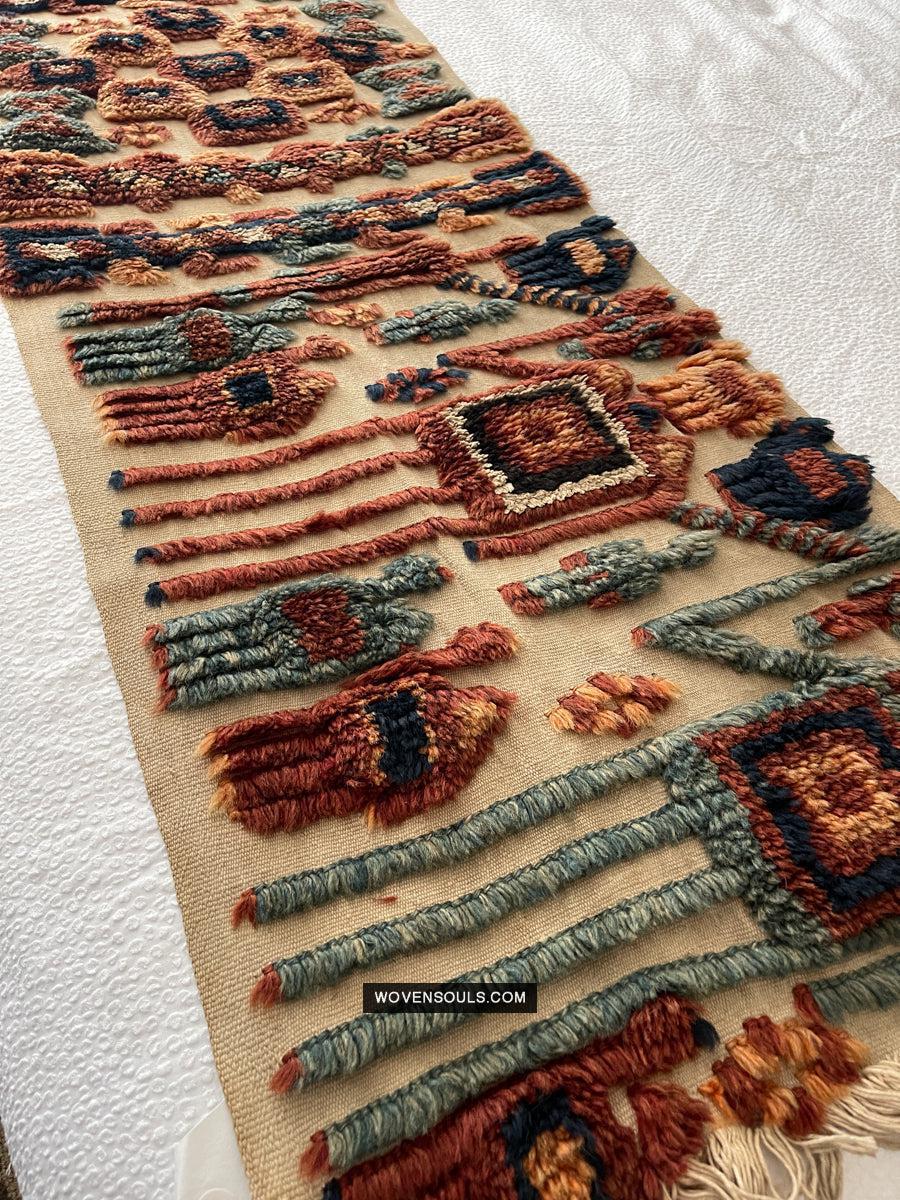 1798 Antique Tend Band with Pile Weaving with Humans and Camels - Antique Interior Decor