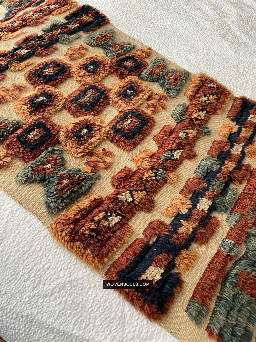 1798 Antique Tend Band with Pile Weaving with Humans and Camels - Antique Interior Decor