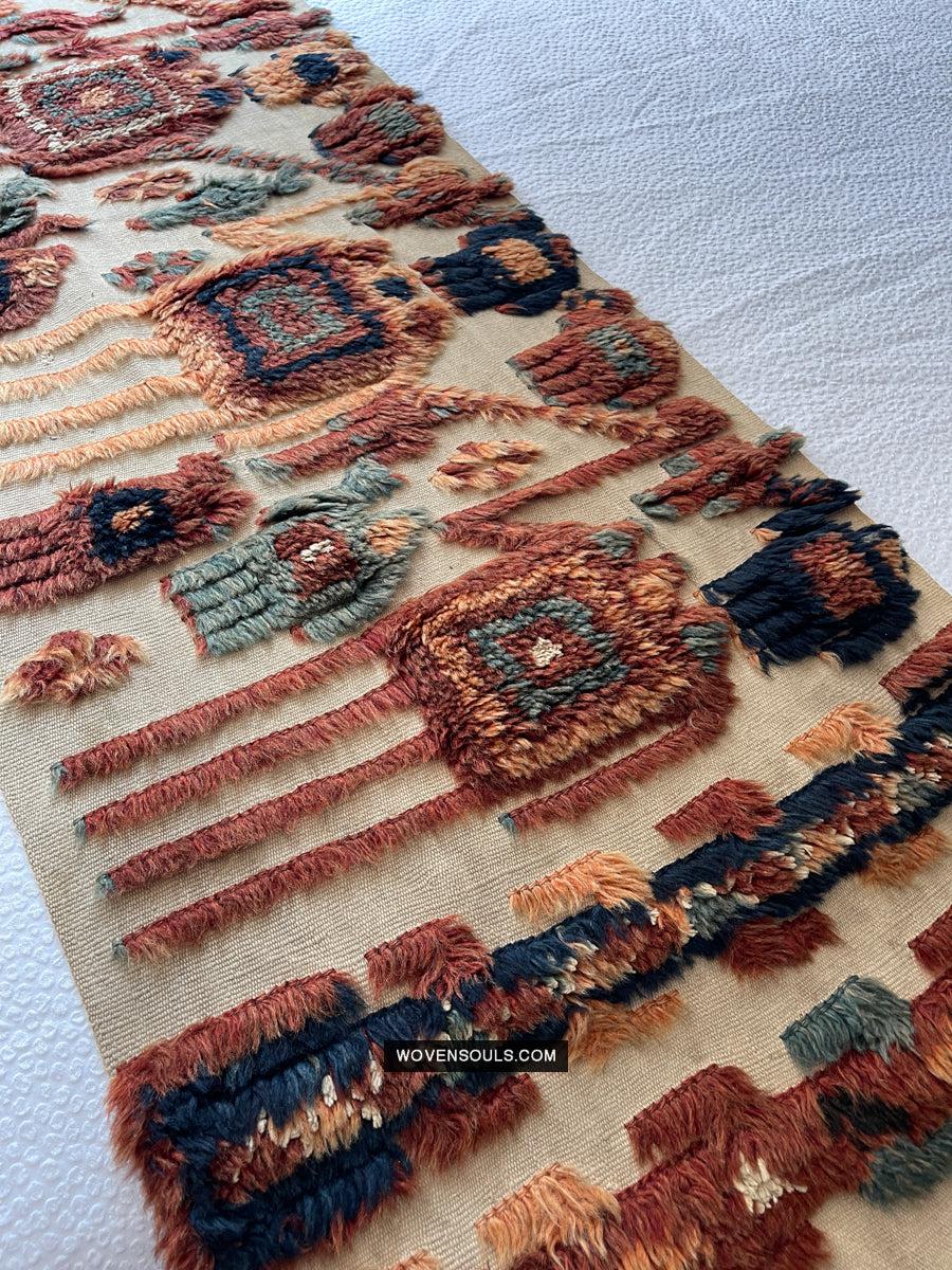 1798 Antique Tend Band with Pile Weaving with Humans and Camels - Antique Interior Decor