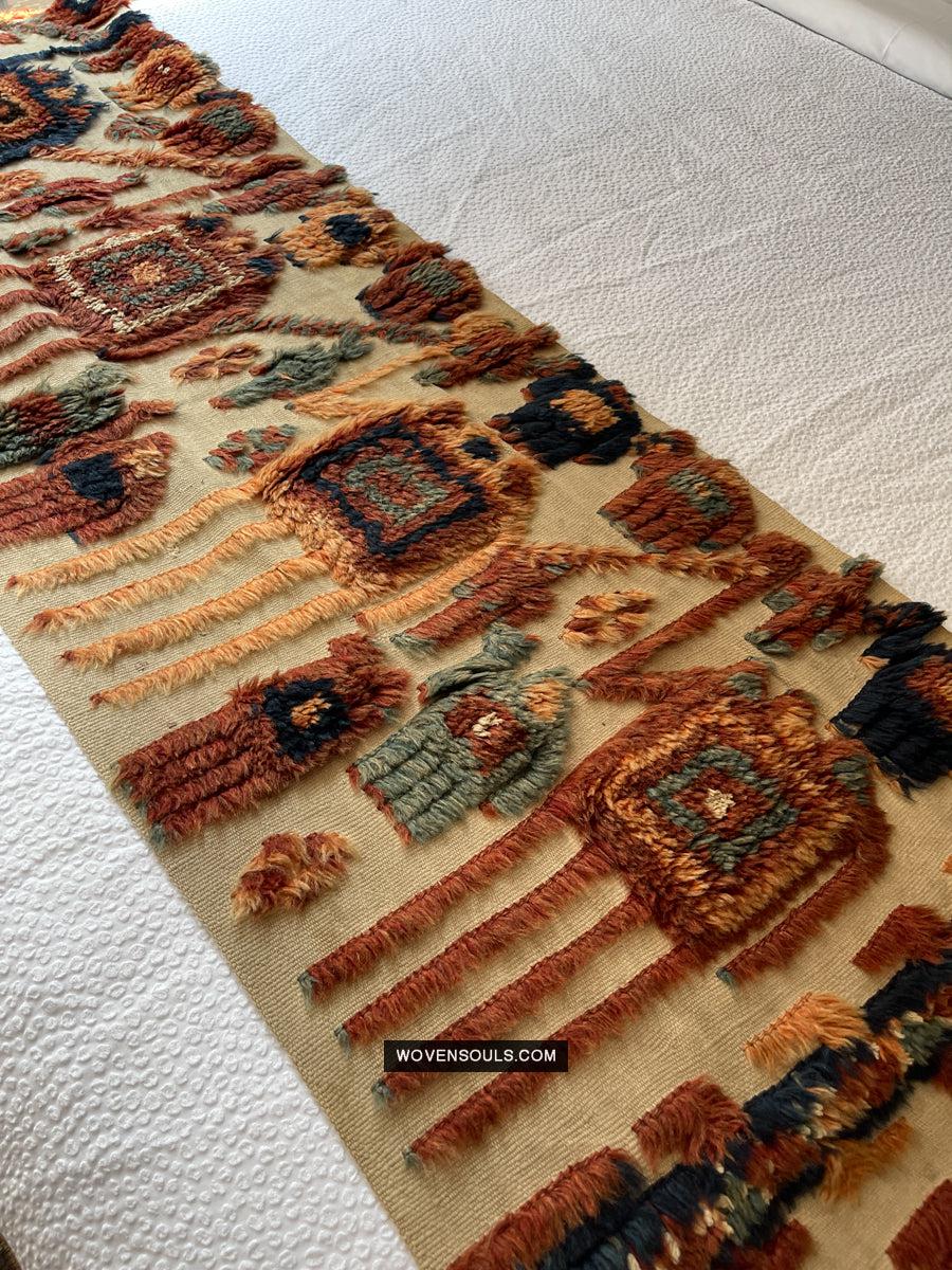 1798 Antique Tend Band with Pile Weaving with Humans and Camels - Antique Interior Decor