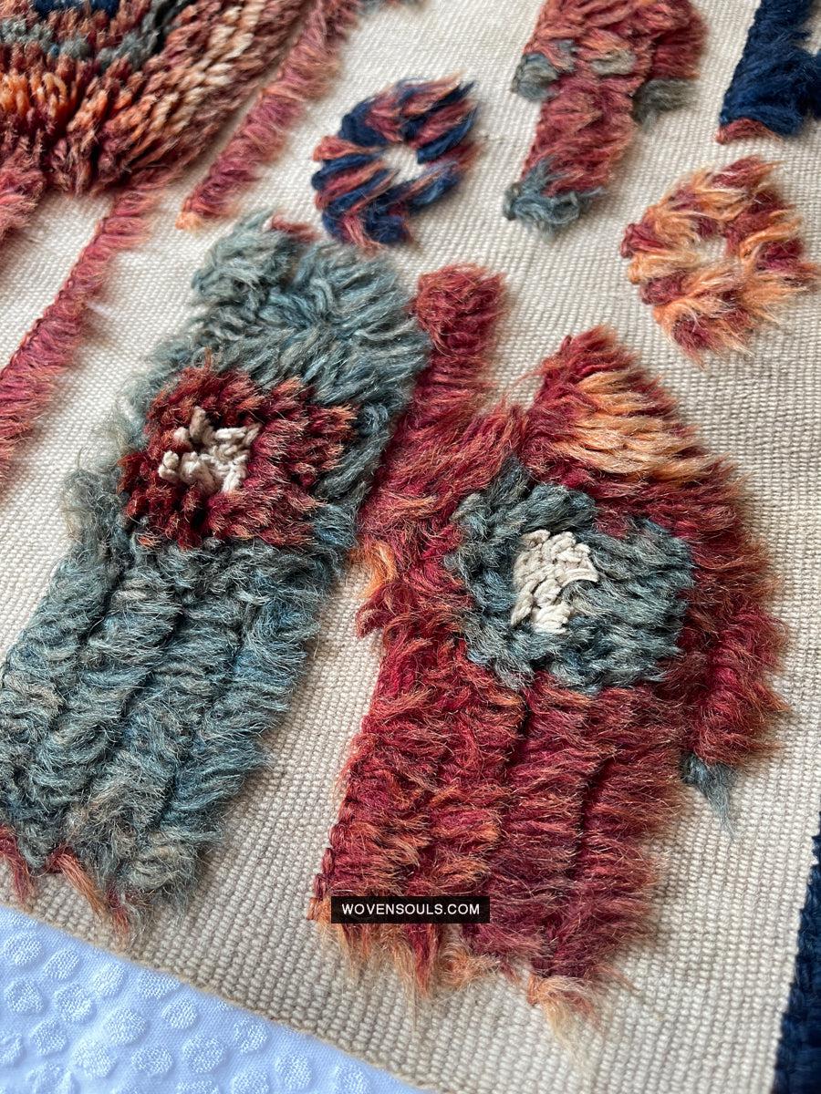 1798 Antique Tend Band with Pile Weaving with Humans and Camels - Antique Interior Decor