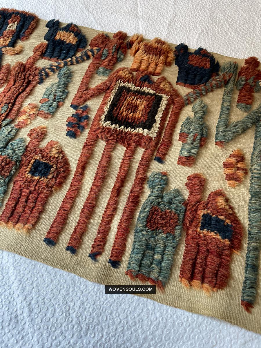 1798 Antique Tend Band with Pile Weaving with Humans and Camels - Antique Interior Decor