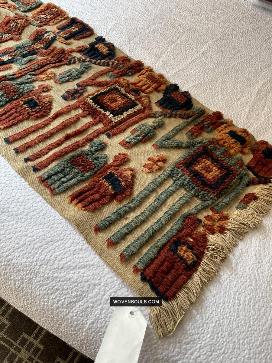 1798 Antique Tend Band with Pile Weaving with Humans and Camels - Antique Interior Decor