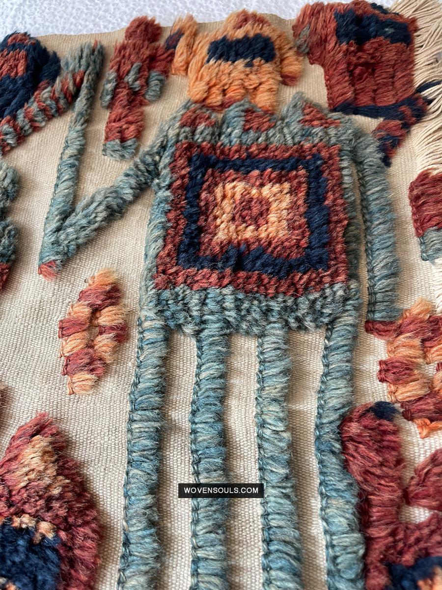 1798 Antique Tend Band with Pile Weaving with Humans and Camels - Antique Interior Decor