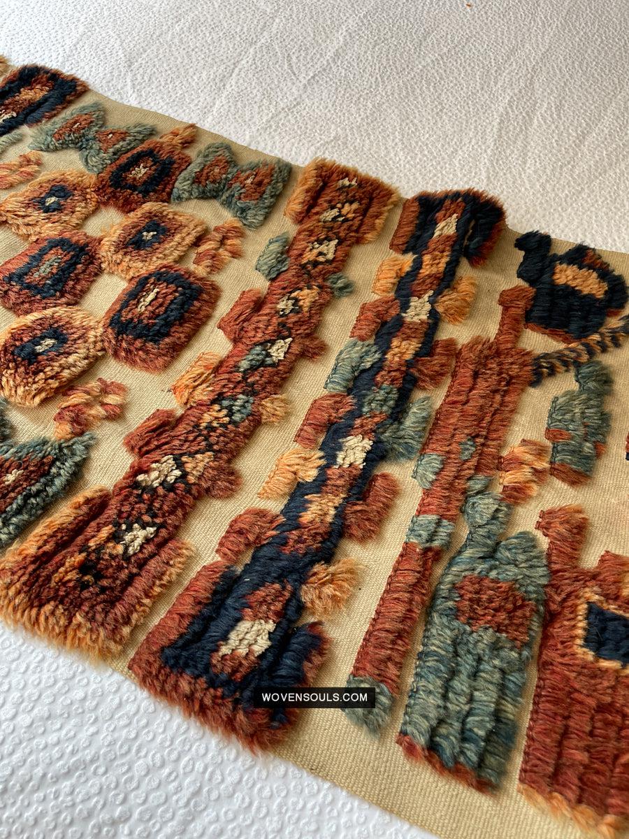 1798 Antique Tend Band with Pile Weaving with Humans and Camels - Antique Interior Decor