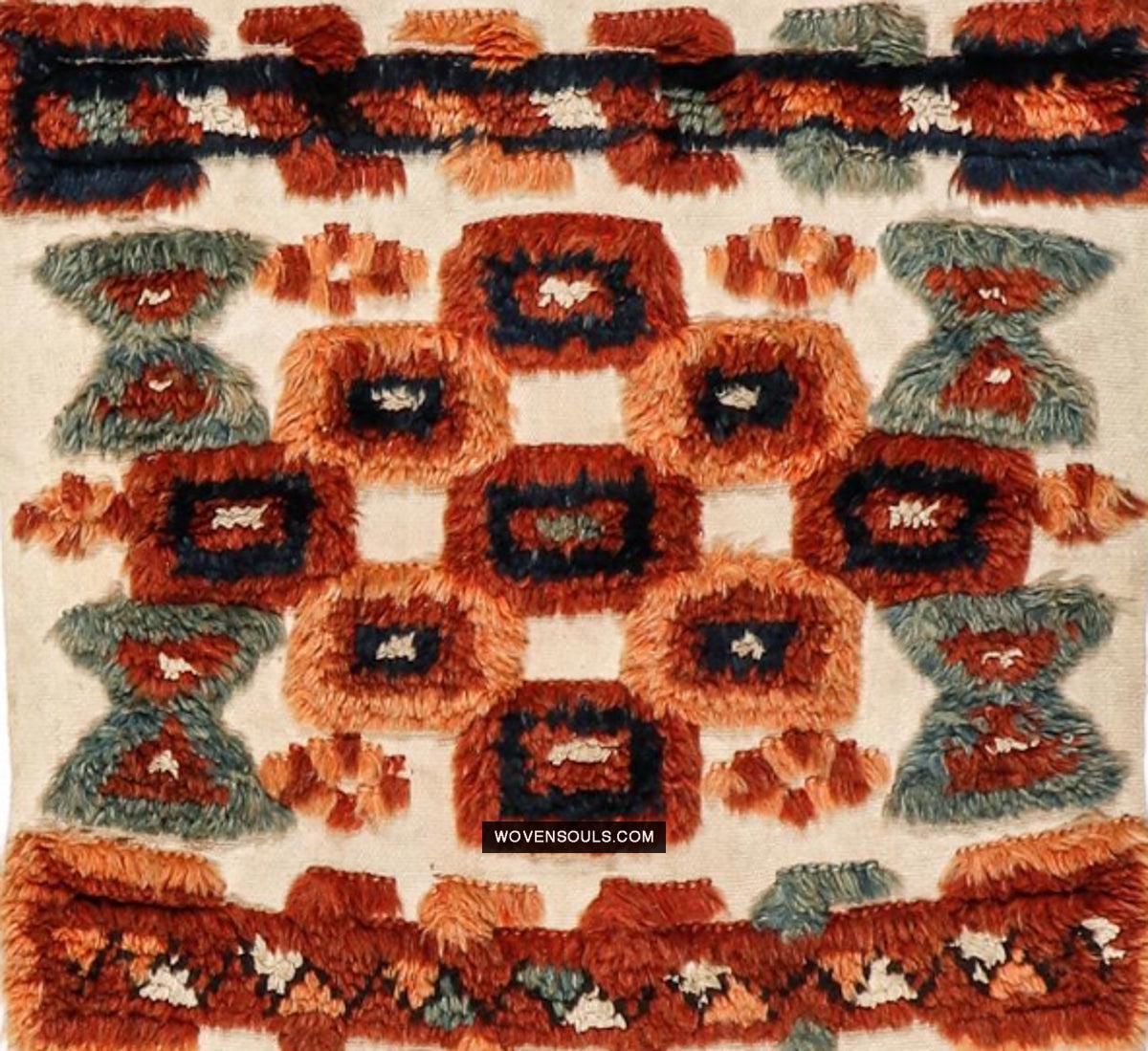 1798 Antique Tend Band with Pile Weaving with Humans and Camels - Antique Interior Decor