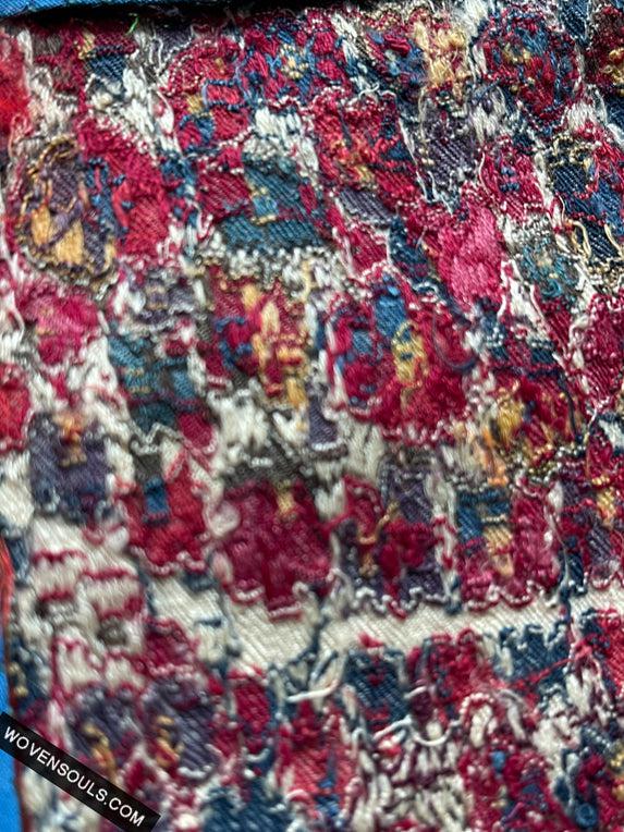 1799 Antique Kashmir Pashmina Shawl Fragment - Antique Interior Decor