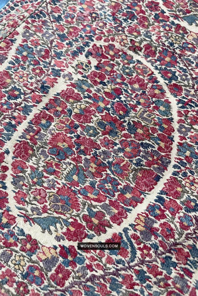 1799 Antique Kashmir Pashmina Shawl Fragment - Antique Interior Decor