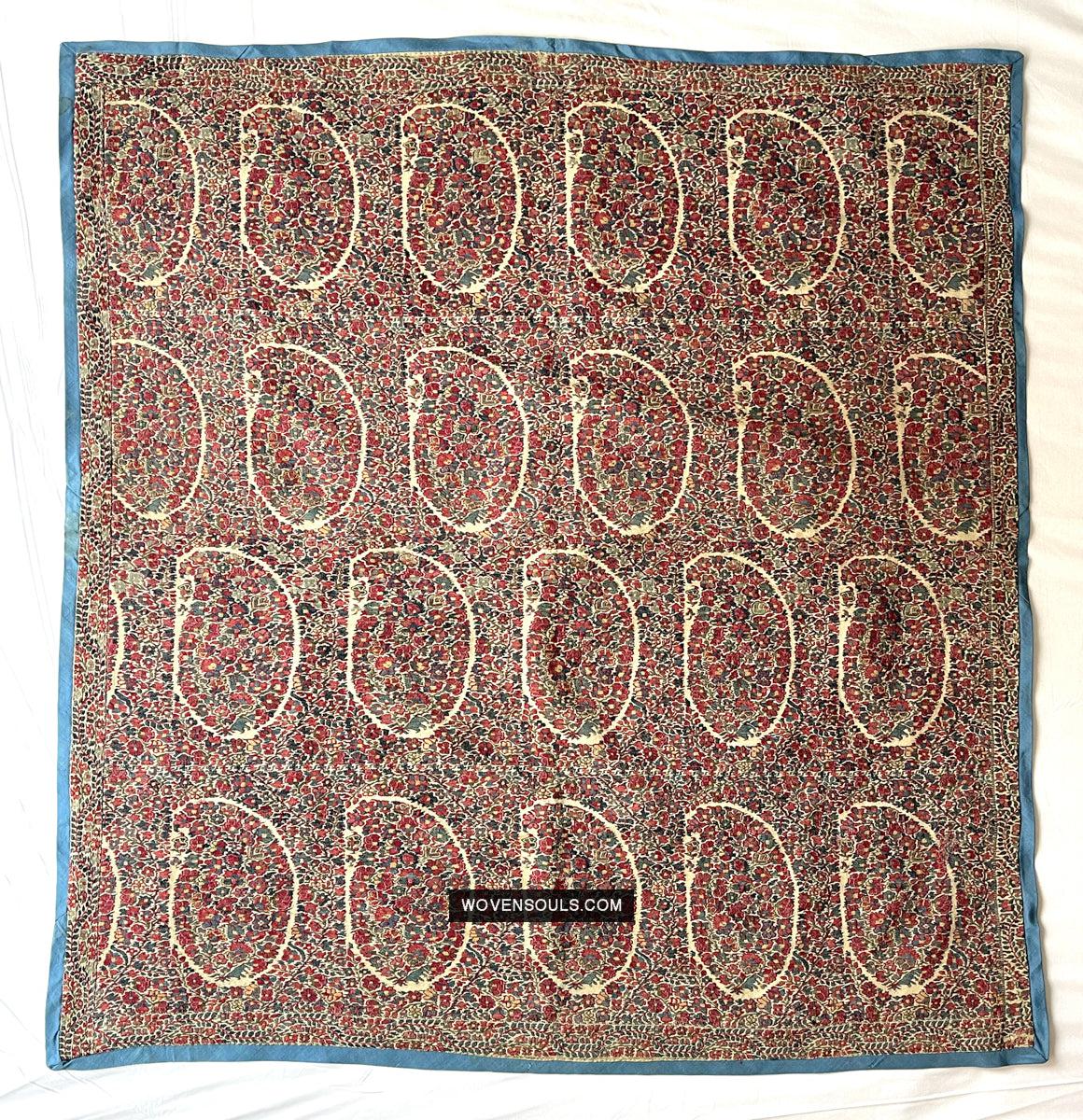 1799 Antique Kashmir Pashmina Shawl Fragment - Antique Interior Decor