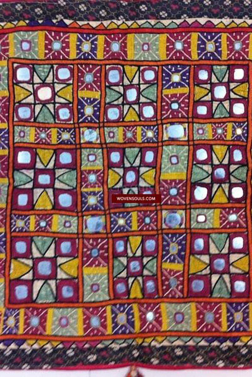 180 SOLD Old Pair Chaaklas with Mirrorwork Embroidery-WOVENSOULS-Antique-Vintage-Textiles-Art-Decor