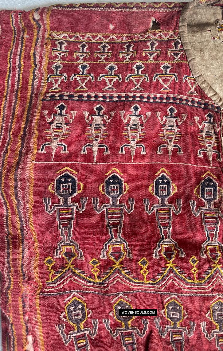 1809 Antique Figurative Dayak Kantuk Jacket Textile-WOVENSOULS Antique Textiles & Art Gallery