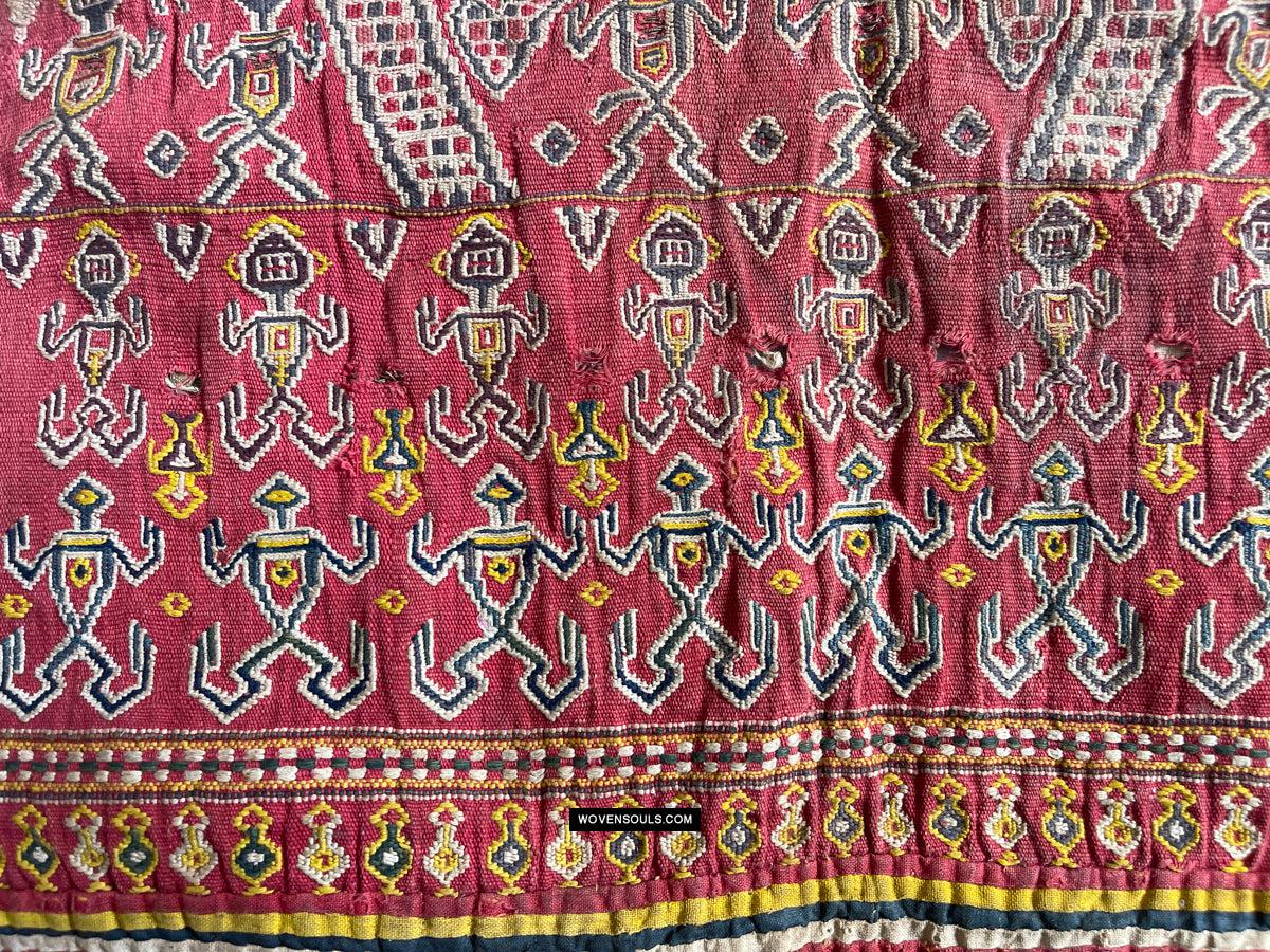 1809 Antique Figurative Dayak Kantuk Jacket Textile-WOVENSOULS Antique Textiles & Art Gallery