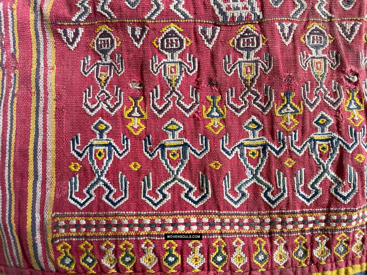 1809 Antique Figurative Dayak Kantuk Jacket Textile-WOVENSOULS Antique Textiles & Art Gallery