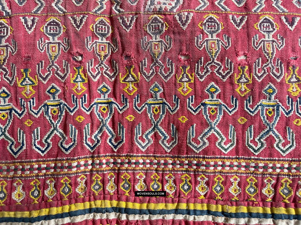 1809 Antique Figurative Dayak Kantuk Jacket Textile-WOVENSOULS Antique Textiles & Art Gallery