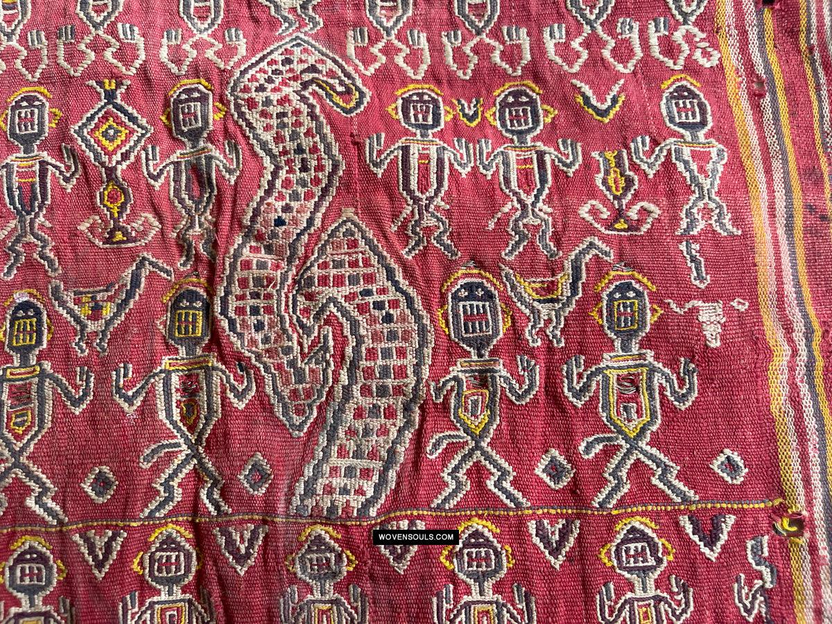 1809 Antique Figurative Dayak Kantuk Jacket Textile-WOVENSOULS Antique Textiles & Art Gallery