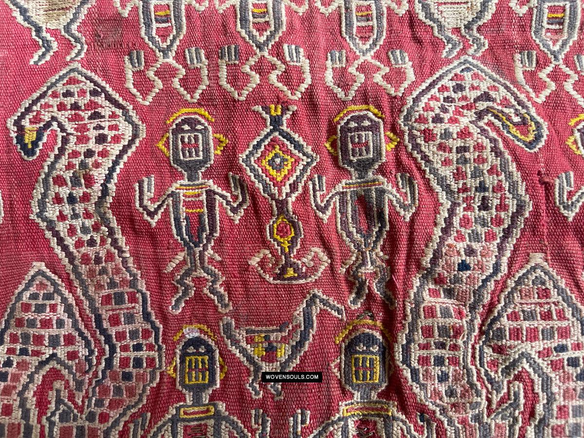 1809 Antique Figurative Dayak Kantuk Jacket Textile-WOVENSOULS Antique Textiles & Art Gallery