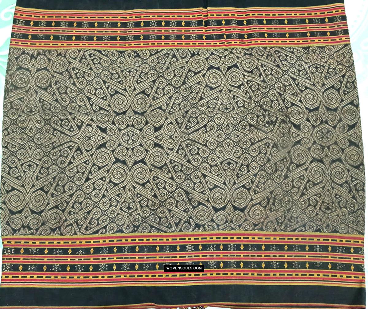 1811 Antique Iban Wedding Skirt Beaded Band Benang Perak-WOVENSOULS Antique Textiles & Art Gallery