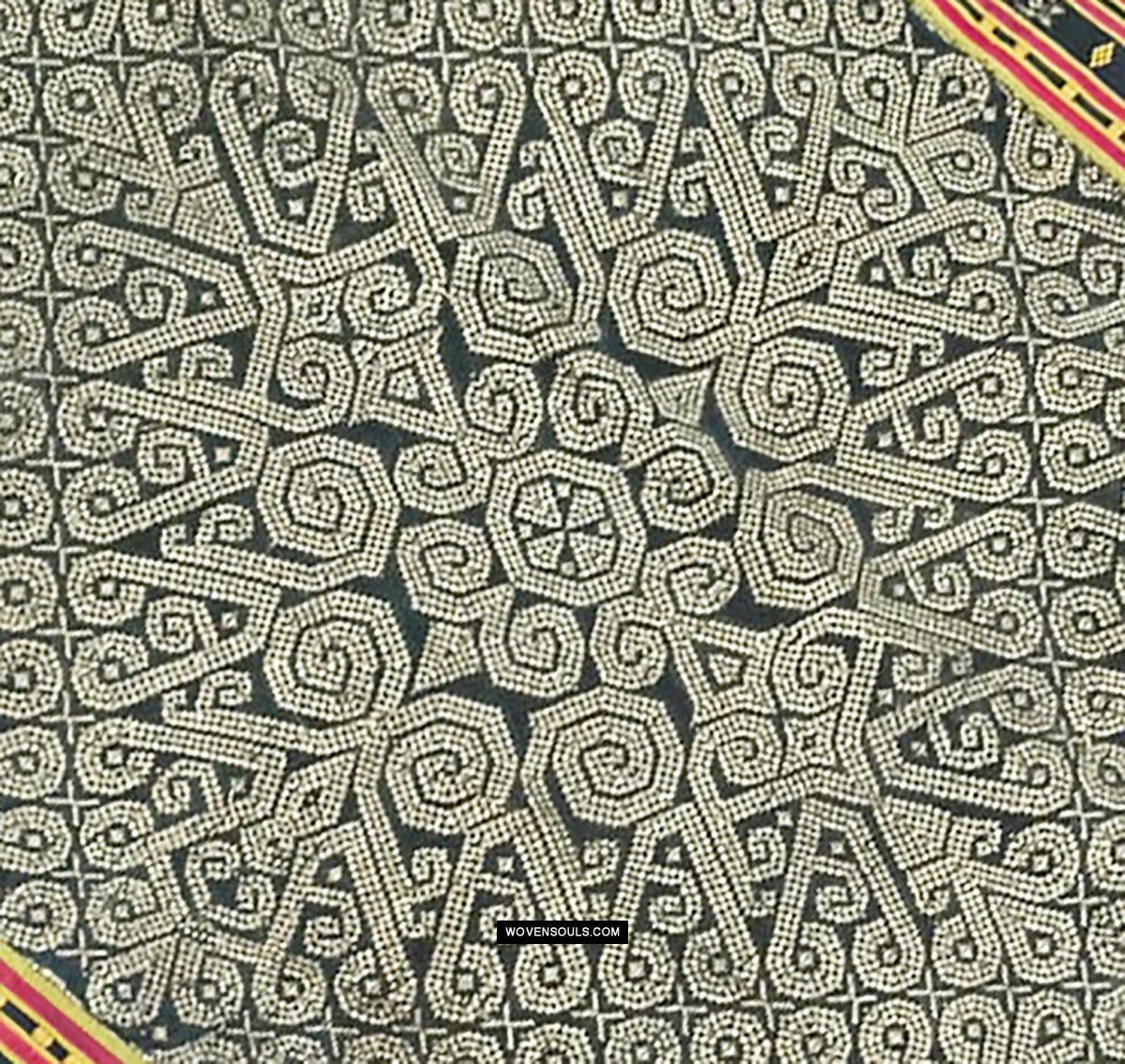 1811 Antique Iban Wedding Skirt Beaded Band Benang Perak-WOVENSOULS Antique Textiles & Art Gallery