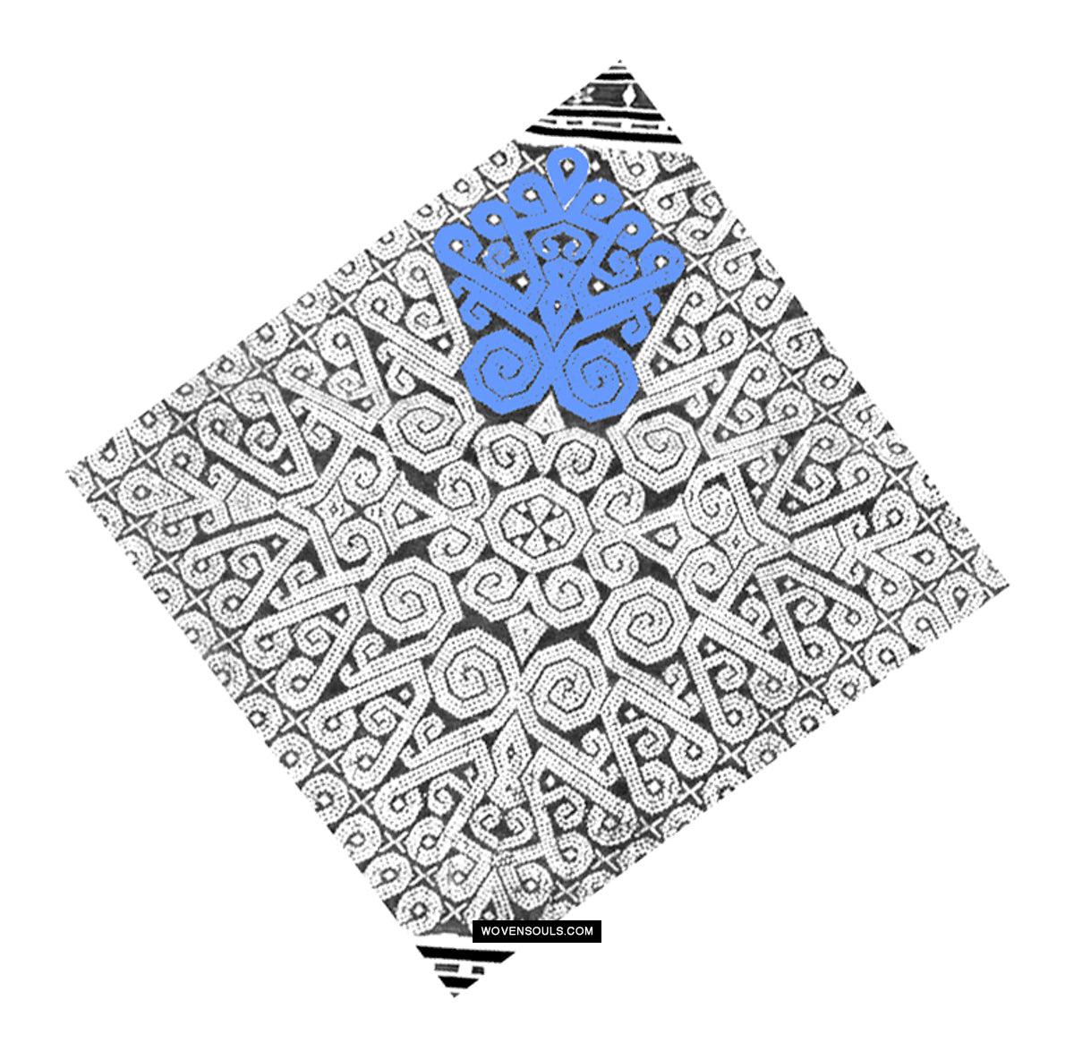 1811 Antique Iban Wedding Skirt Beaded Band Benang Perak-WOVENSOULS Antique Textiles & Art Gallery