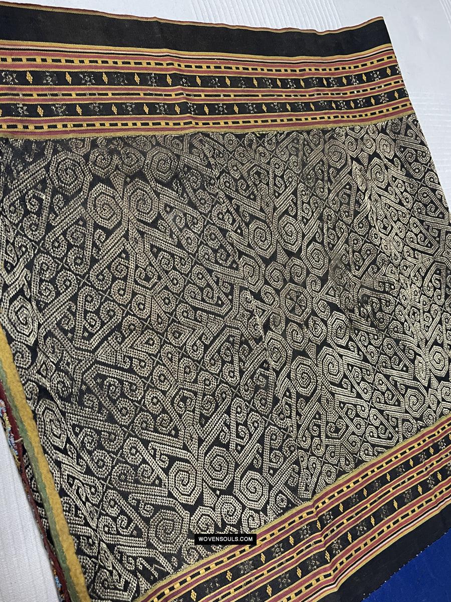 1811 Antique Iban Wedding Skirt Beaded Band Benang Perak-WOVENSOULS Antique Textiles & Art Gallery