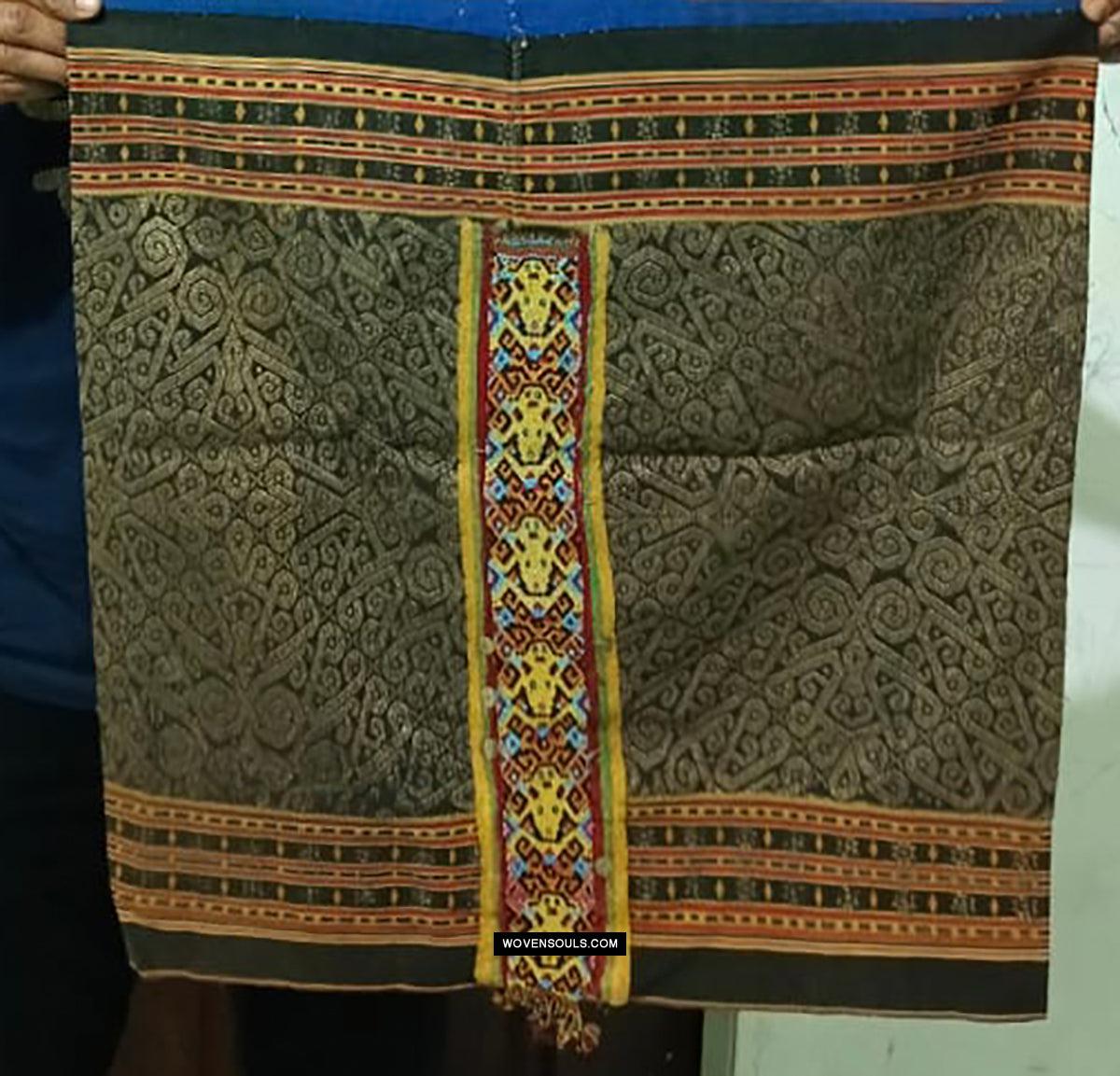 1811 Antique Iban Wedding Skirt Beaded Band Benang Perak-WOVENSOULS Antique Textiles & Art Gallery