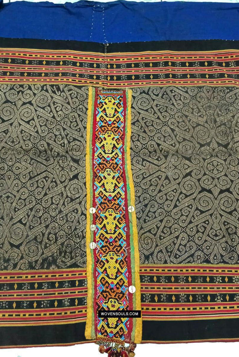 1811 Antique Iban Wedding Skirt Beaded Band Benang Perak-WOVENSOULS Antique Textiles & Art Gallery