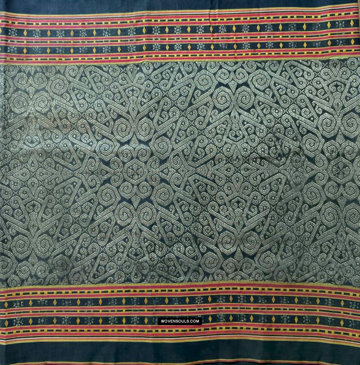 1811 Antique Iban Wedding Skirt Beaded Band Benang Perak-WOVENSOULS Antique Textiles & Art Gallery
