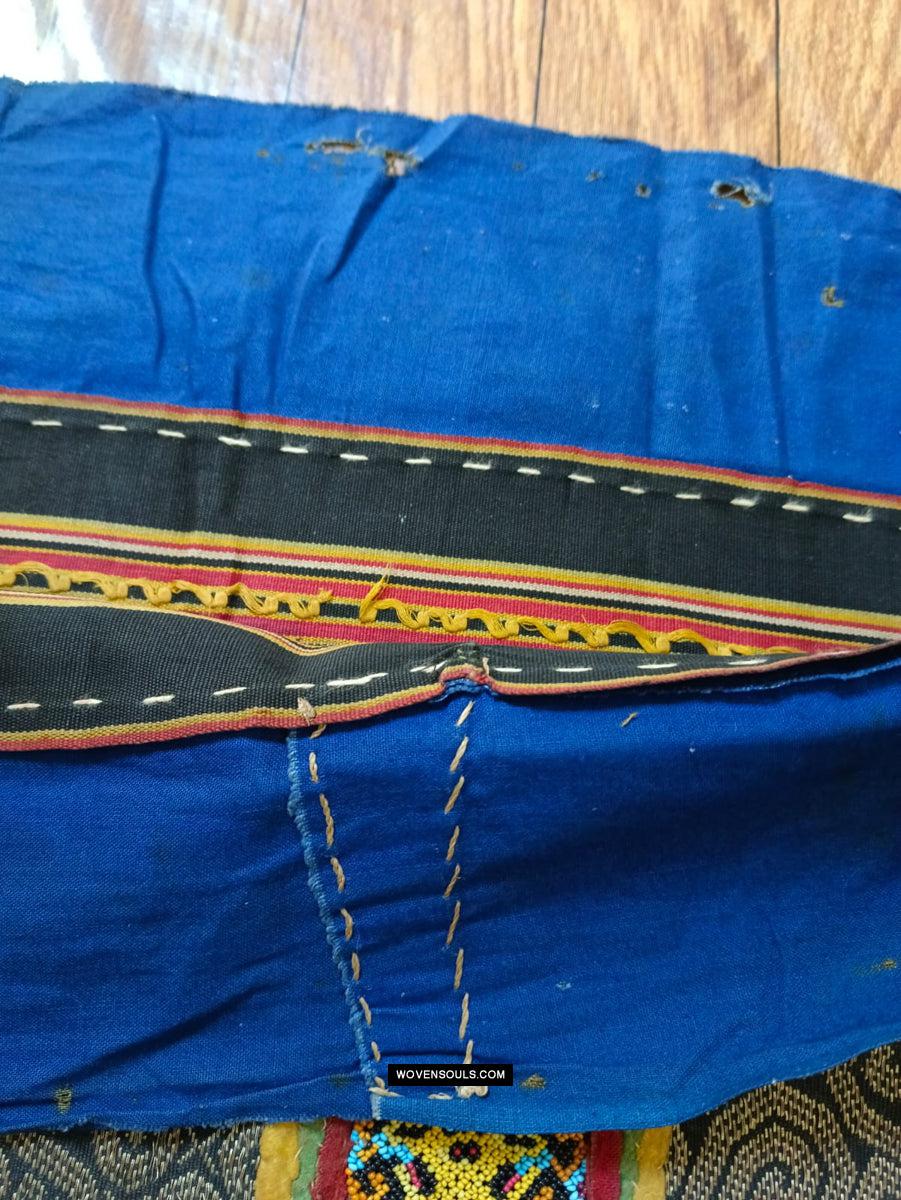 1811 Antique Iban Wedding Skirt Beaded Band Benang Perak-WOVENSOULS Antique Textiles & Art Gallery