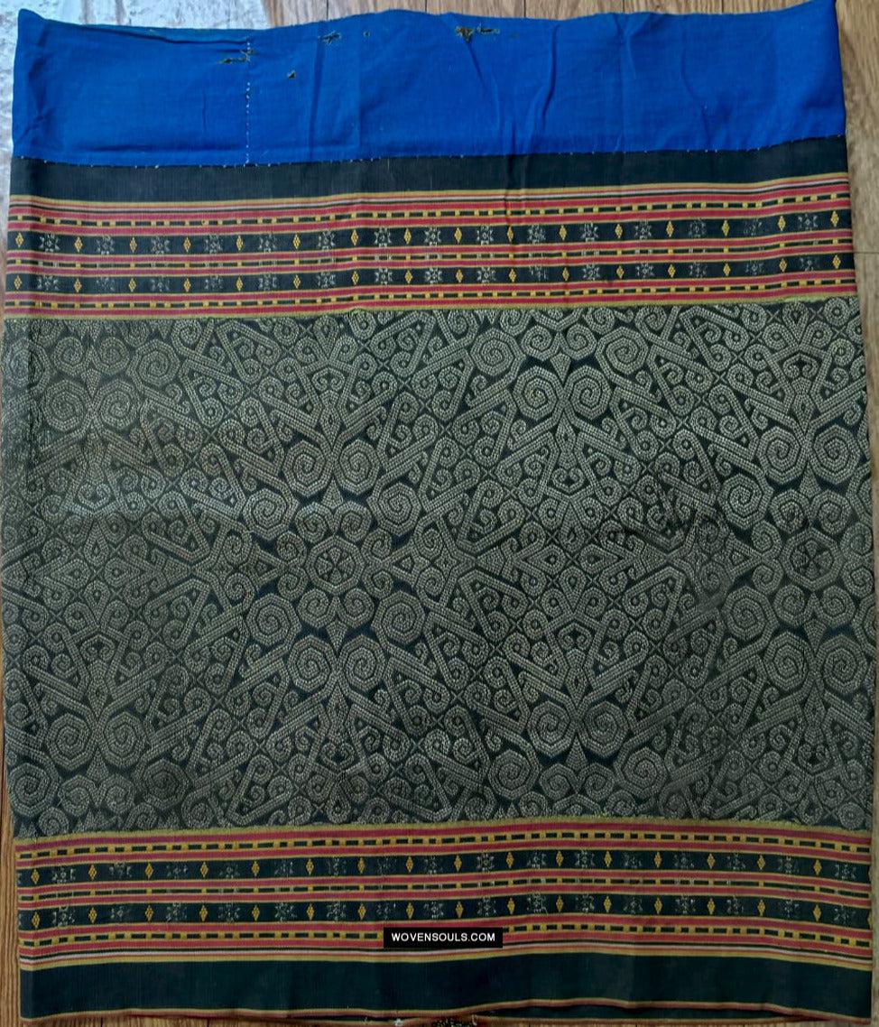 1811 Antique Iban Wedding Skirt Beaded Band Benang Perak-WOVENSOULS Antique Textiles & Art Gallery