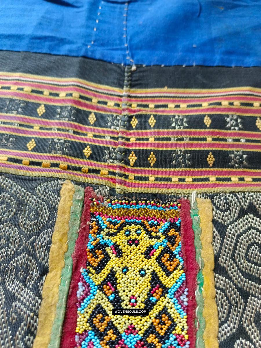1811 Antique Iban Wedding Skirt Beaded Band Benang Perak-WOVENSOULS Antique Textiles & Art Gallery