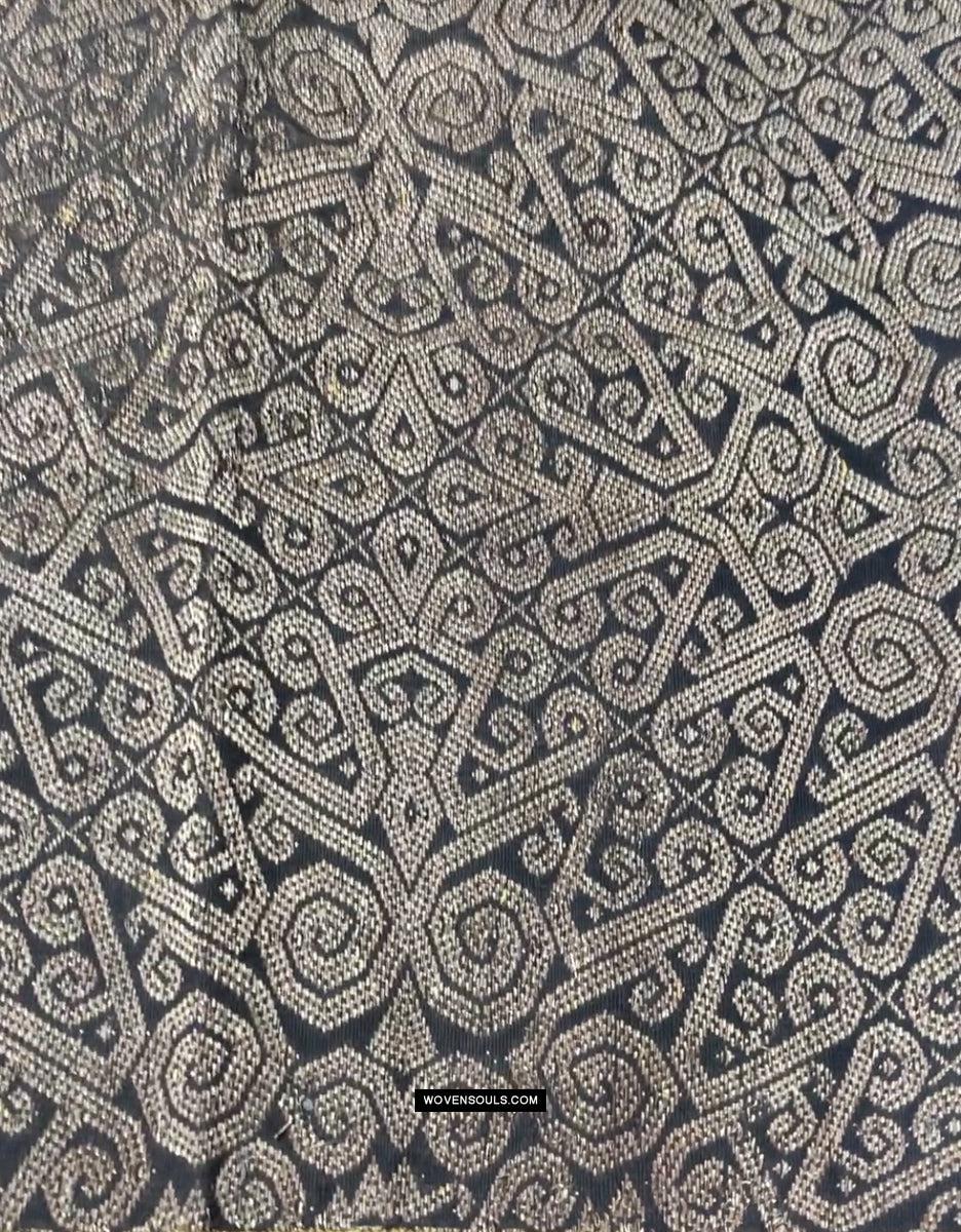 1811 Antique Iban Wedding Skirt Beaded Band Benang Perak-WOVENSOULS Antique Textiles & Art Gallery