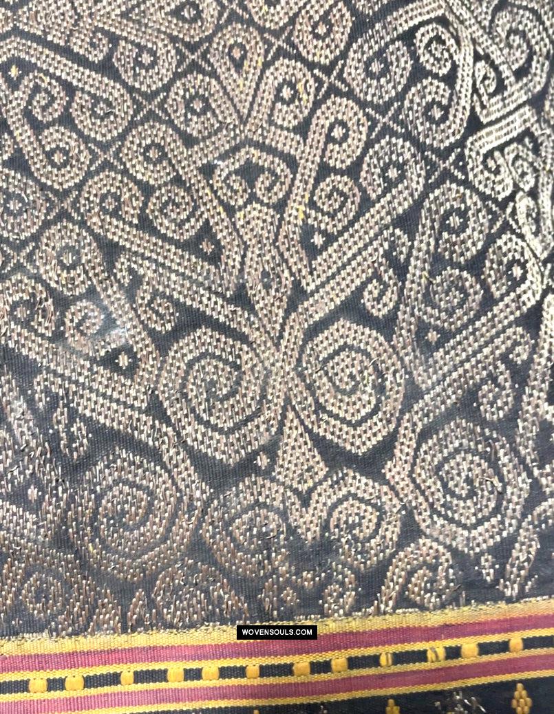 1811 Antique Iban Wedding Skirt Beaded Band Benang Perak-WOVENSOULS Antique Textiles & Art Gallery