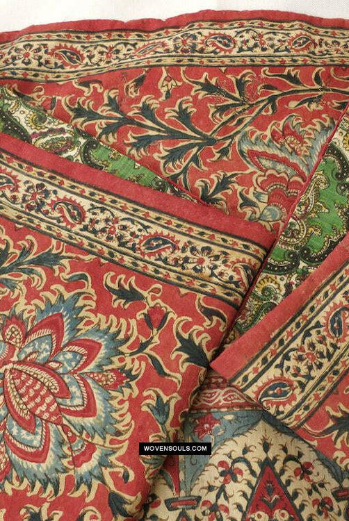1812 Antiker Palampore Kalamkari – signiert – WOVENSOULS Antike Vintage-Kunst-Inneneinrichtung