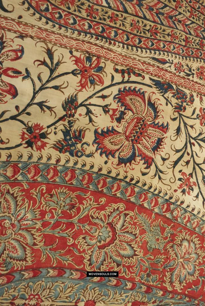 1812 Antiker Palampore Kalamkari – signiert – WOVENSOULS Antike Vintage-Kunst-Inneneinrichtung